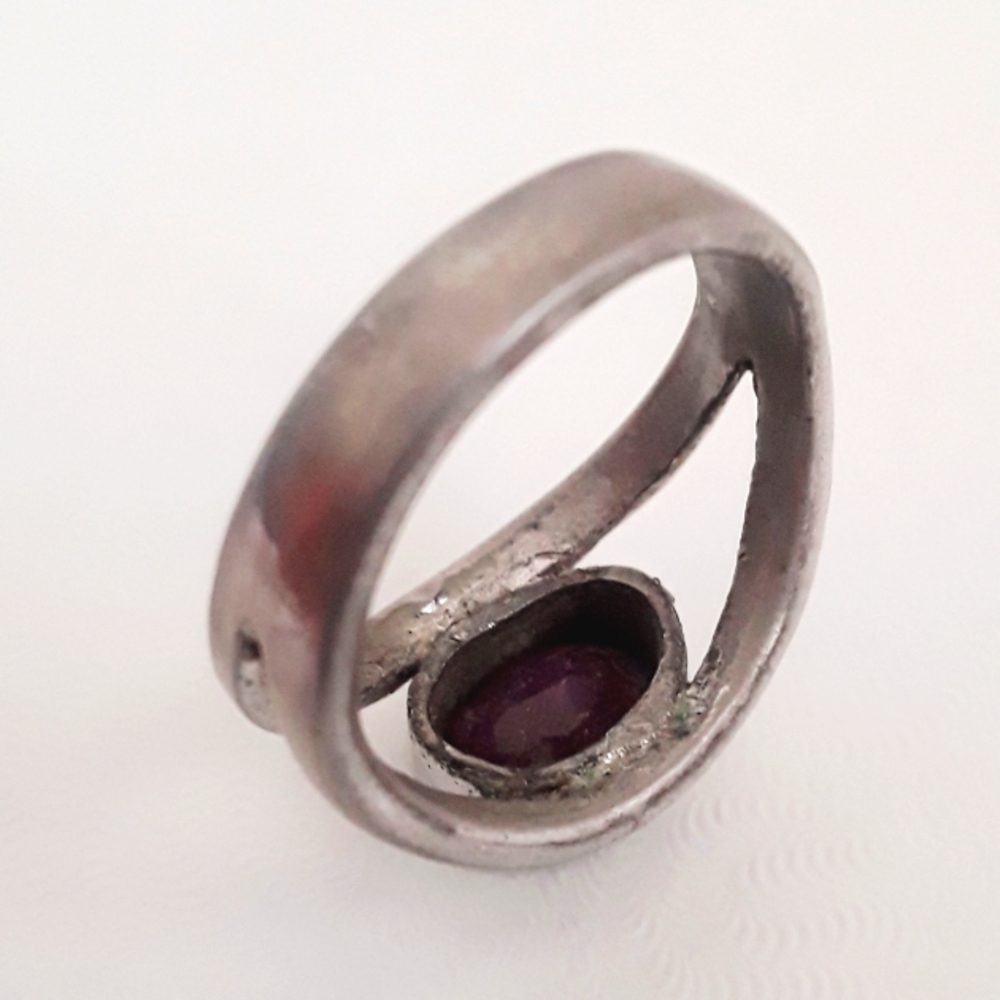 RUBY STONE SILVER RING - Picture 4 of 6